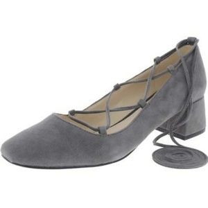 Karl Lagerfeld Gray Charlie Lace Up Kitten Pump